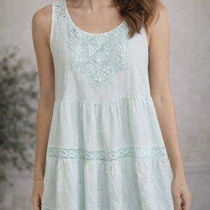 Altar'd State Short Dress Shirt S Tiered Cottage Core Fairy Core Spring Easter